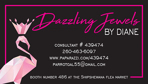 Business card example -- Dazzling Jewels by Diane