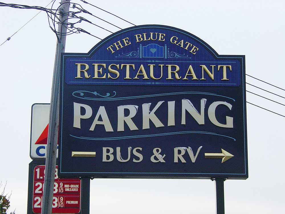 Blue Gate Parking Sign
