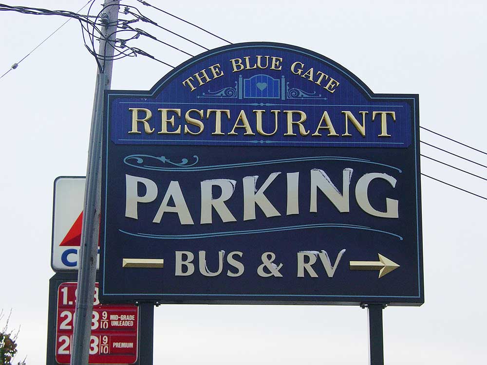 Blue Gate Restaurant, standalone sign