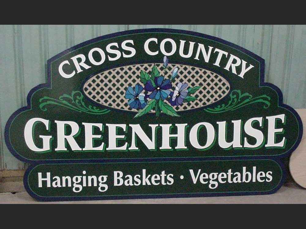 Cross Country Greenhouse, standalone sign