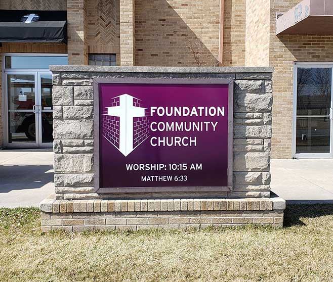 Foundation Community Church, standalone sign