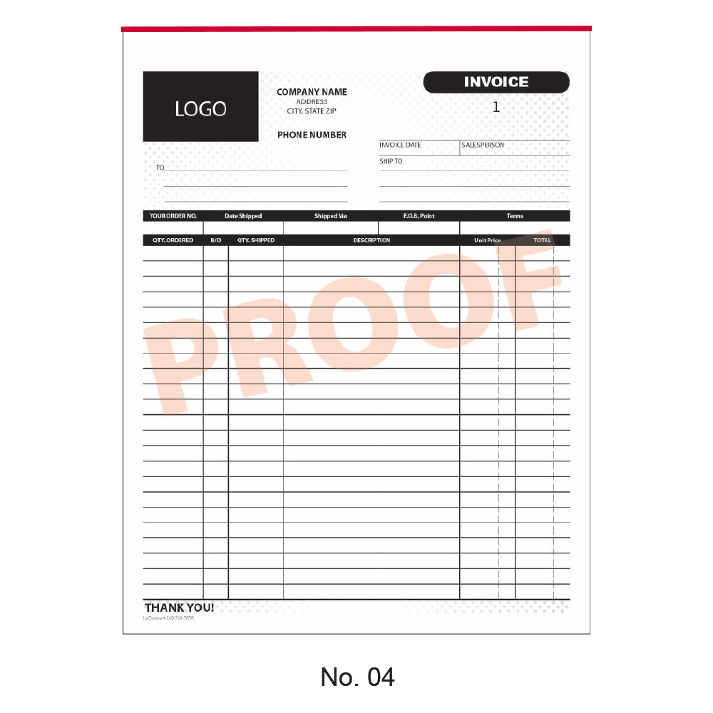 Standard Invoice Form 04