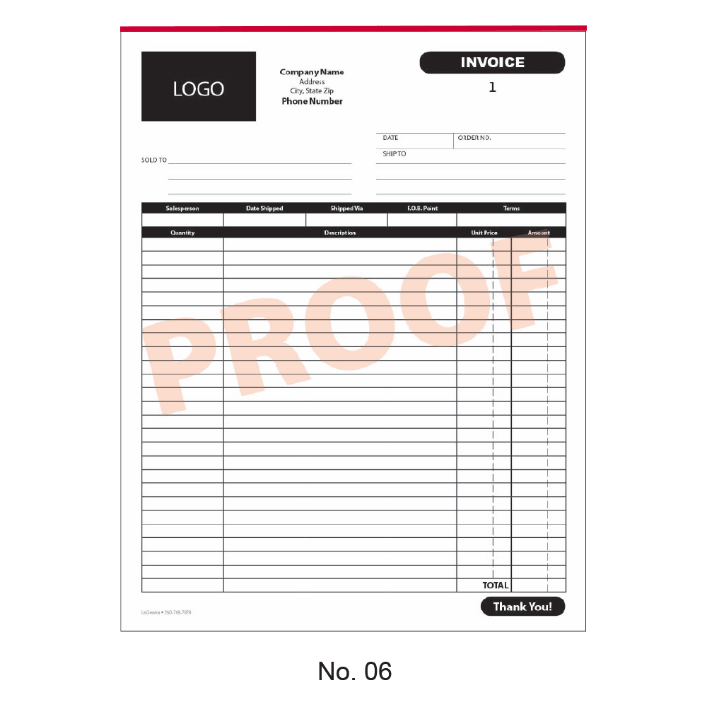 Standard Invoice Form 06