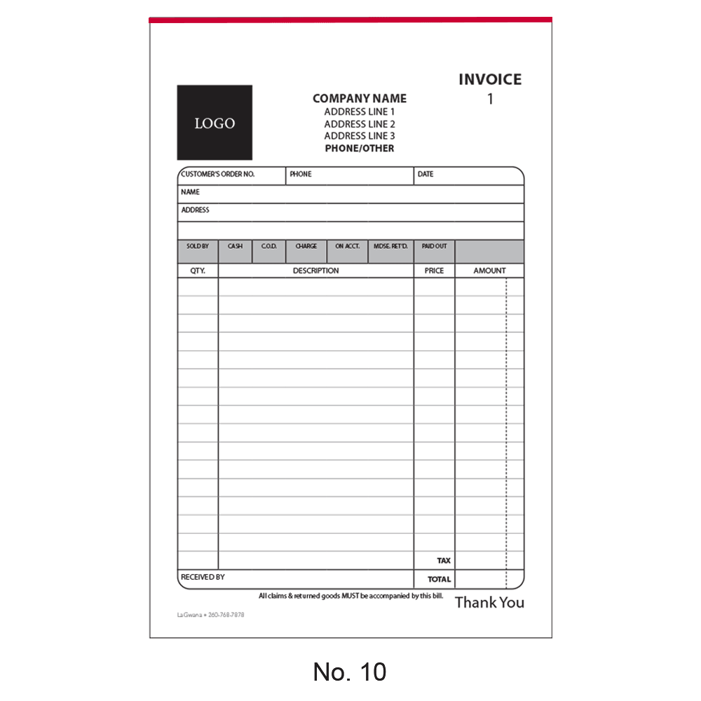 Standard Invoice Form 10