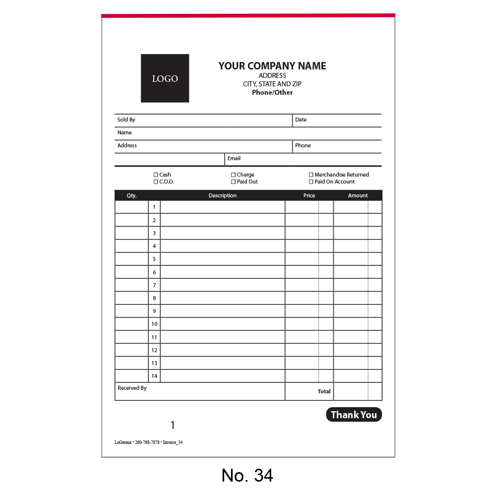 Standard Invoice Form 34