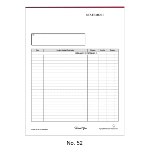 Standard statement form 52