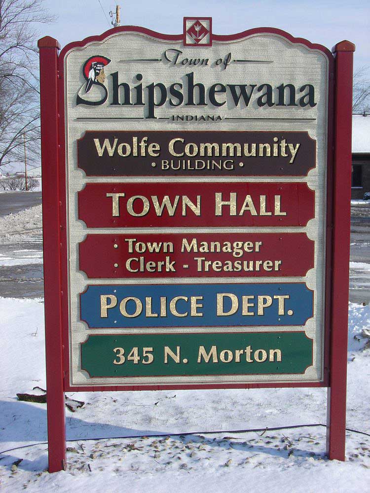 Town of Shipshewana, standalone sign