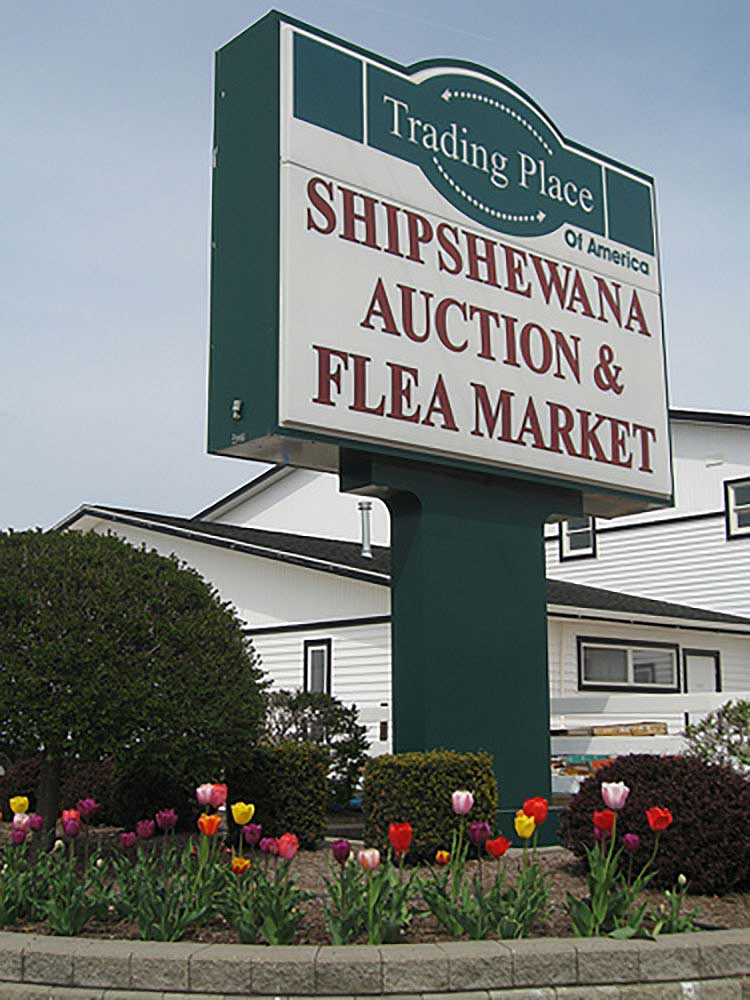 Shipshewana Trading Place, standalone sign