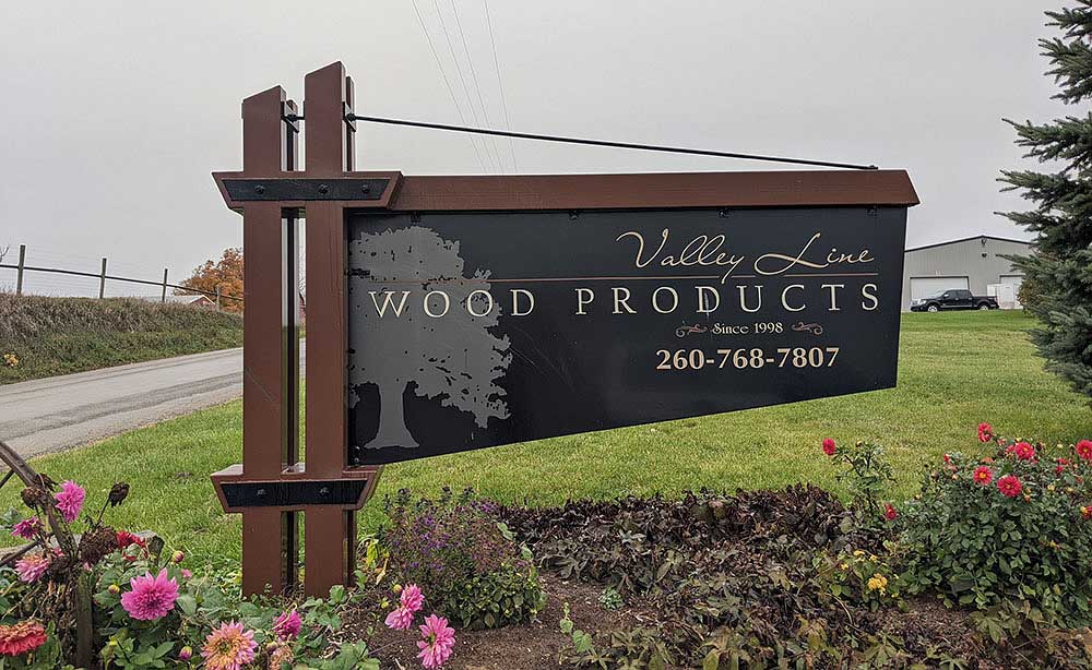 Valley Line Wood Products, standalone sign