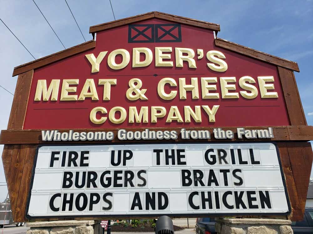 Yoder's Meat & Cheese sign